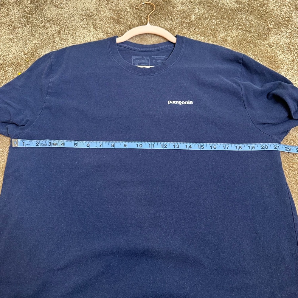 Patagonia Responsibili-Tee Mens XL Navy Blue Long Sleeve Logo Graphic T-Shirt - Picture 7 of 7